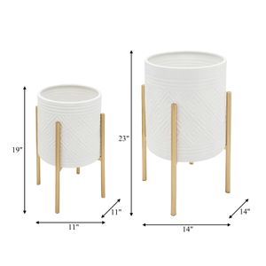 HAYFORDTON SET OF 2 WHITE PLANTER 23 (IN) 9