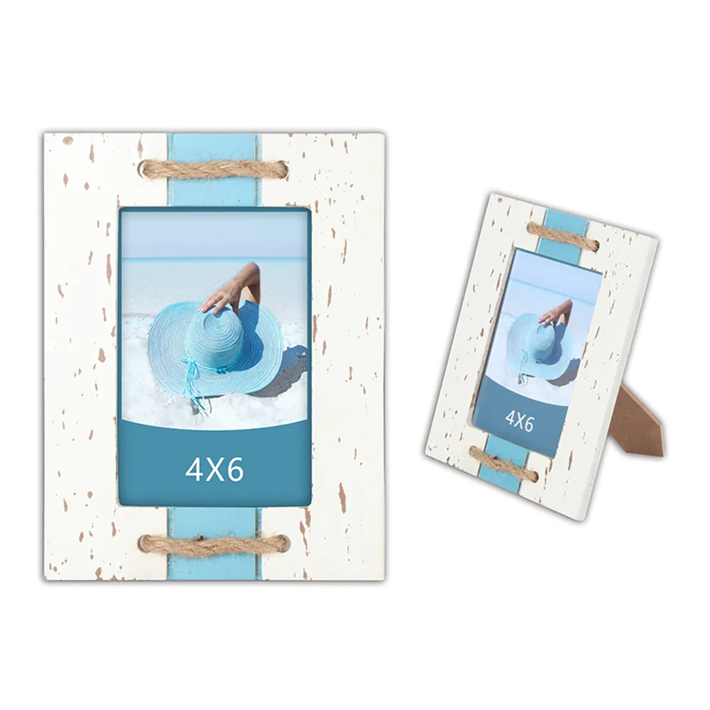 8-1/2" BLUE STRIPE FRAME W/ ROPE