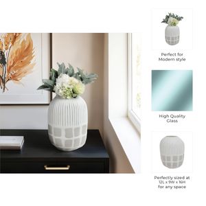 WOODSONWORTH WHITE GLASS VASE 16 (IN) 10
