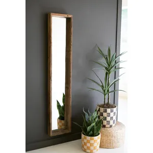 Recycled Wood Shadow Box Framed Mirror 3