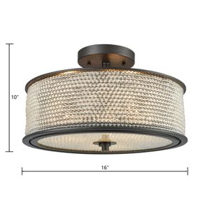 Glass Beads 16'' Wide 3-Light Semi Flush Mount - Oil Rubbed Bronze 2