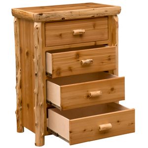 Cedar Log Four Drawer Chest - Weathered - Standard Line 3
