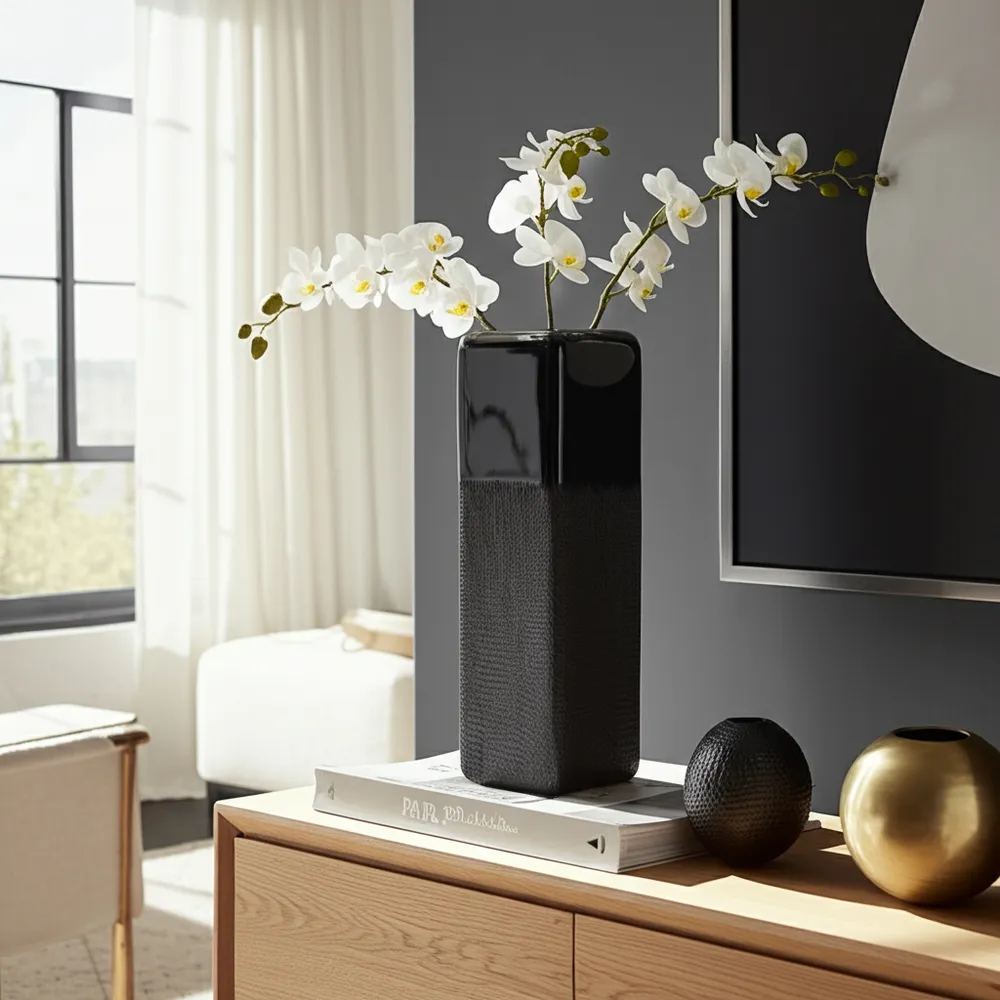BECKHAVEN BLACK VASE 18 (IN)