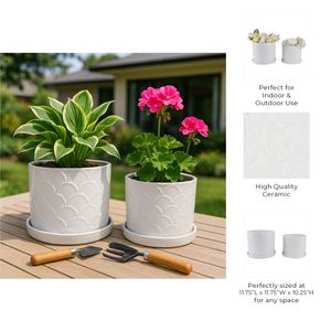 CABOT SET OF 2 WHITE PLANTER 11 (IN) 10