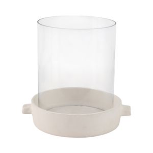 10X10" TERRACOTTA HURRICANE PILLAR HOLDER, WHITE 5