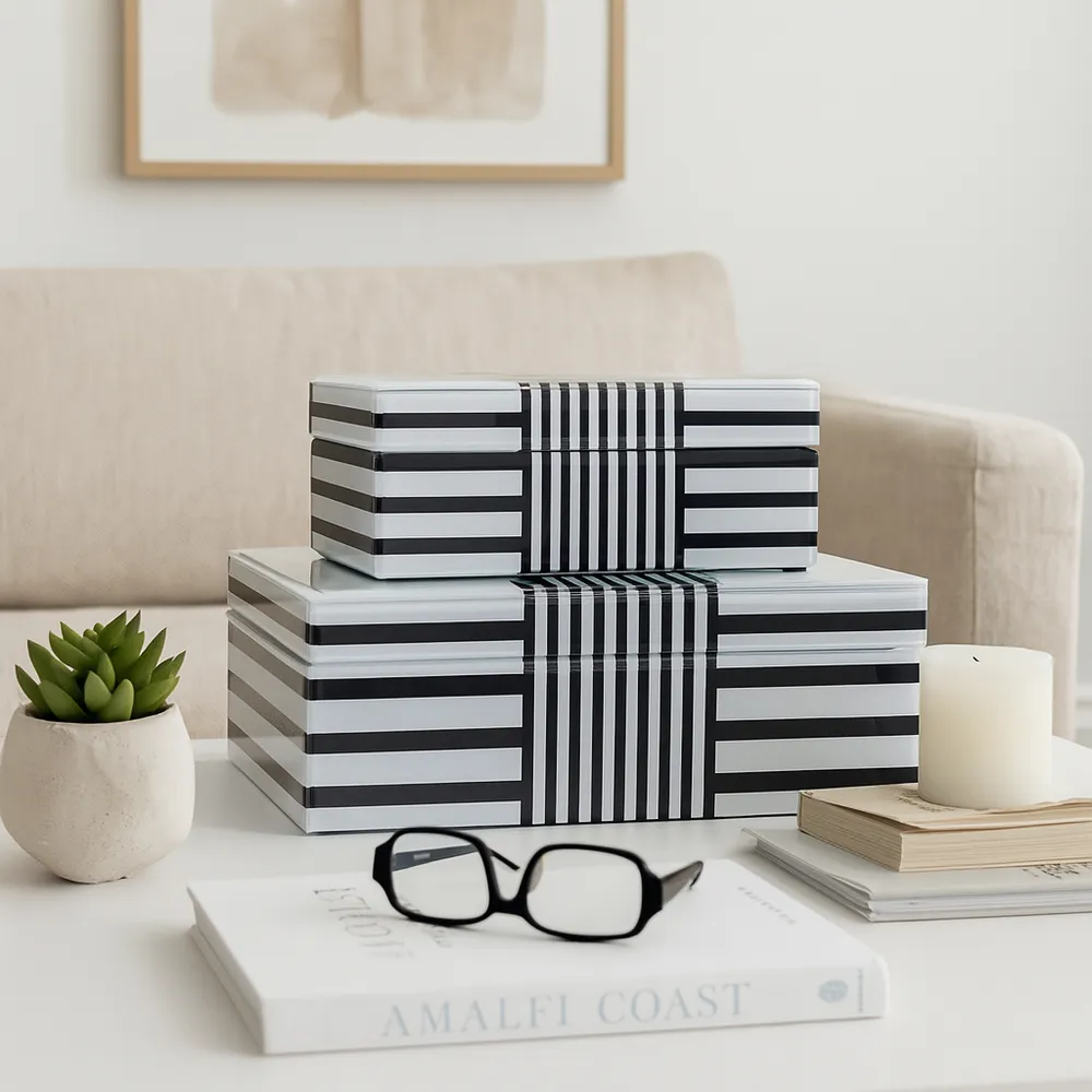 CAMDENVALE SET OF 2 BLACK BOXES 4 (IN)