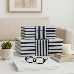 CAMDENVALE SET OF 2 BLACK BOXES 4 (IN) 12