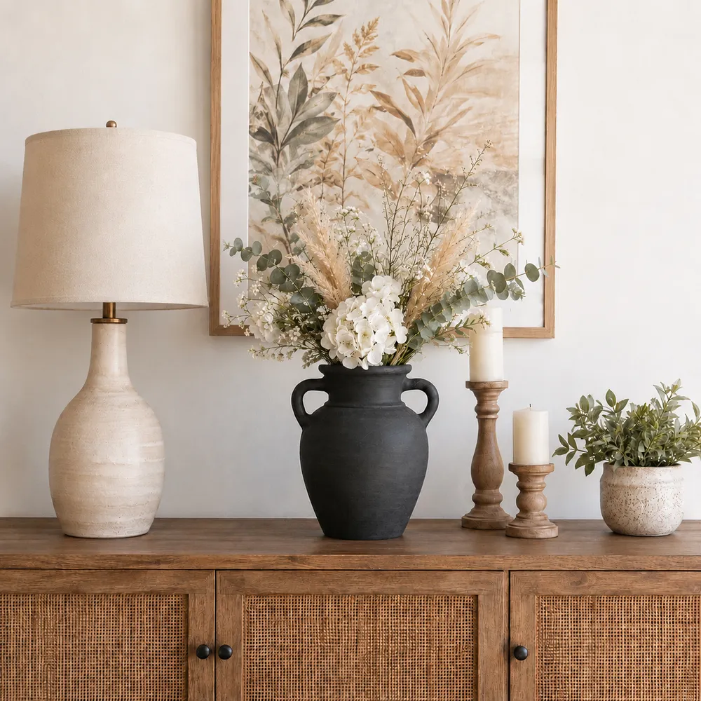 CARLINROSE BLACK VASE 10 (IN)