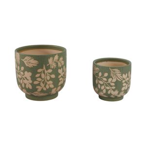 DRYDENBROOK SET OF 2 GREEN PLANTER 8 (IN) 4