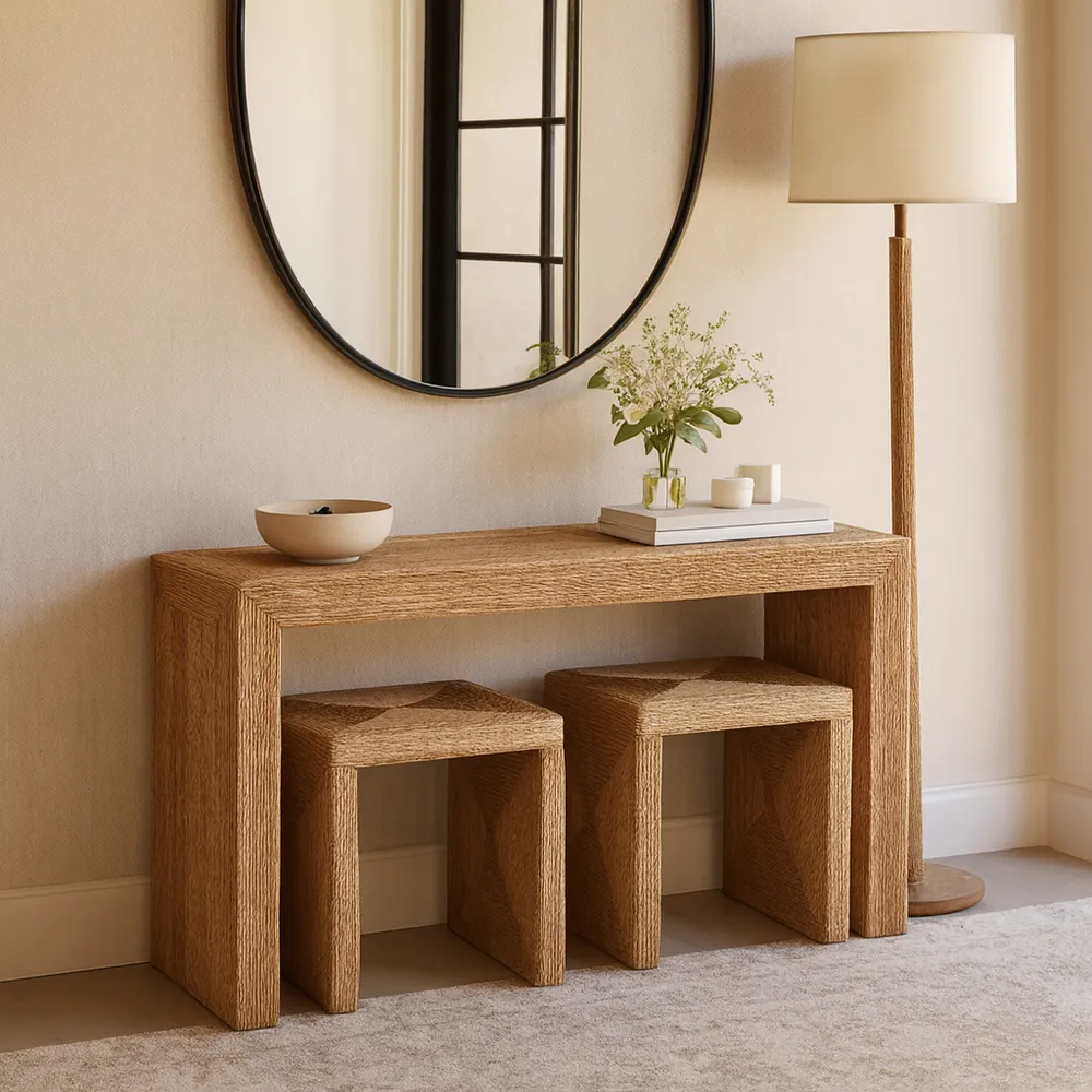 WARRENWORTH SET OF 3 TAN CONSOLES 55 (IN)