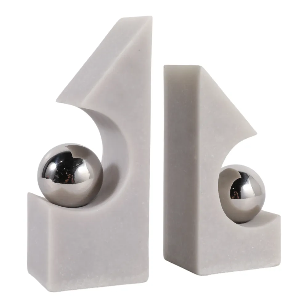 HAZENLAKE SET OF 2 WHITE BOOKENDS 10 (IN)