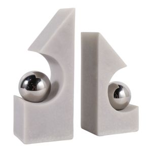 HAZENLAKE SET OF 2 WHITE BOOKENDS 10 (IN) 4