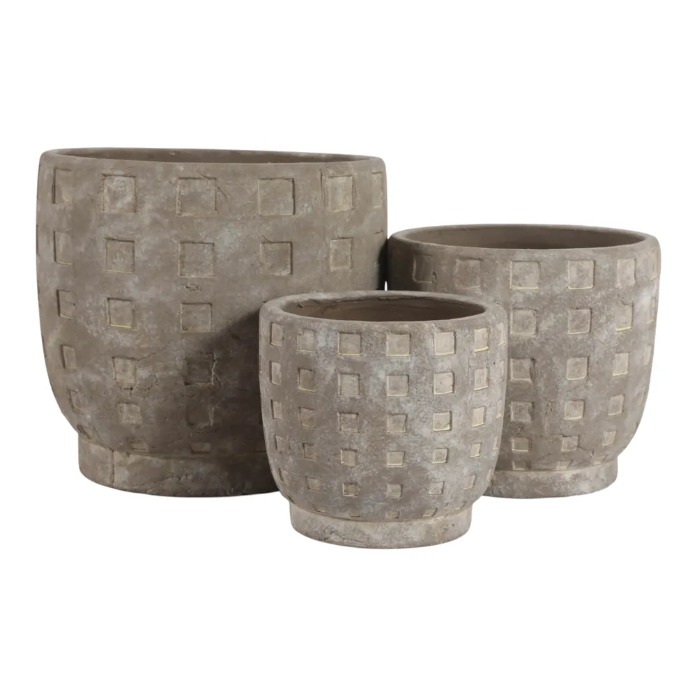 LEONABURN SET OF 3 GRAY PLANTER 9 (IN)