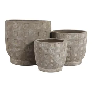 LEONABURN SET OF 3 GRAY PLANTER 9 (IN) 6