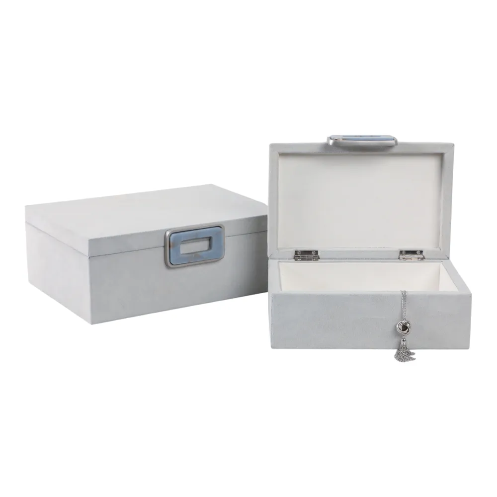HAMMONDRIDGE SET OF 2 WHITE BOXES 5 (IN)