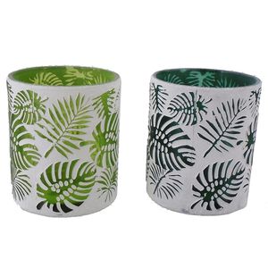 4" PALM LEAF CANDLE CUP 2-ASST 1