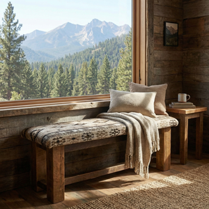 Barnwood 36-inch Bench - Upholstered Seat - Customer Material 1