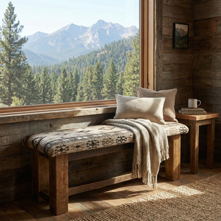 Barnwood 36-inch Bench - Upholstered Seat - Customer Material