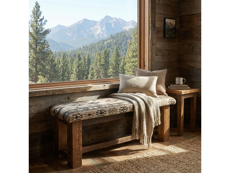 Barnwood 36-inch Bench - Upholstered Seat - Customer Material 1