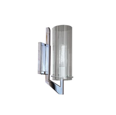 Faceted 12.75″ High 1-Light Sconce - Chrome