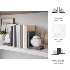 PAGEWELL SET OF 2 WHITE BOOKENDS 6 (IN) 9