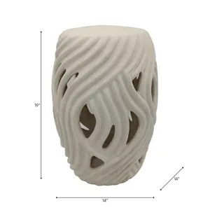CHLOEMOOR WHITE GARDEN STOOL 19 (IN) 10
