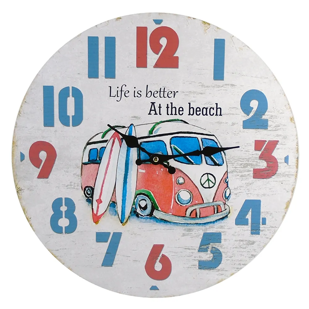 15-3/4" BEACH VAN WALL CLOCK