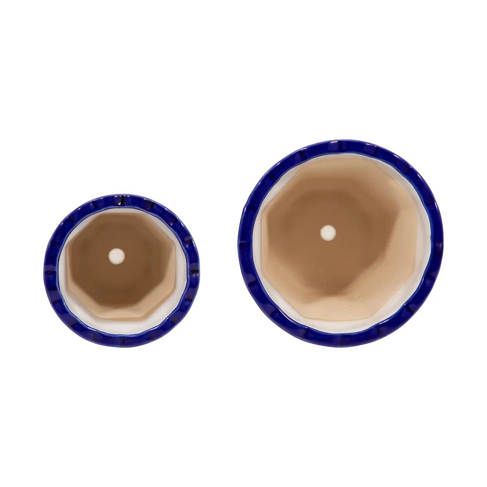 ENOCHFIELD SET OF 2 BLUE PLANTER 8 (IN)