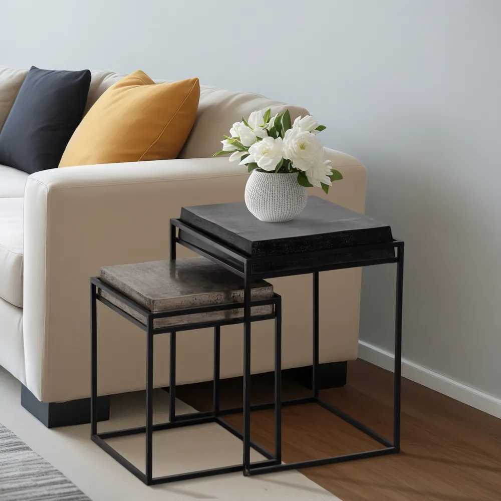 BARNETWIND SET OF 2 BLACK TABLE 23 (IN)