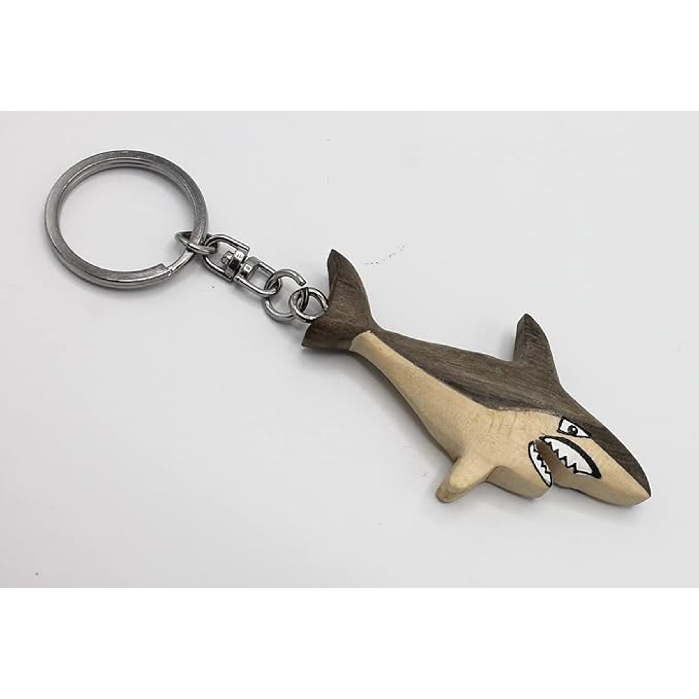 BAMBOO & CHROME KEYCHAIN - SHARK