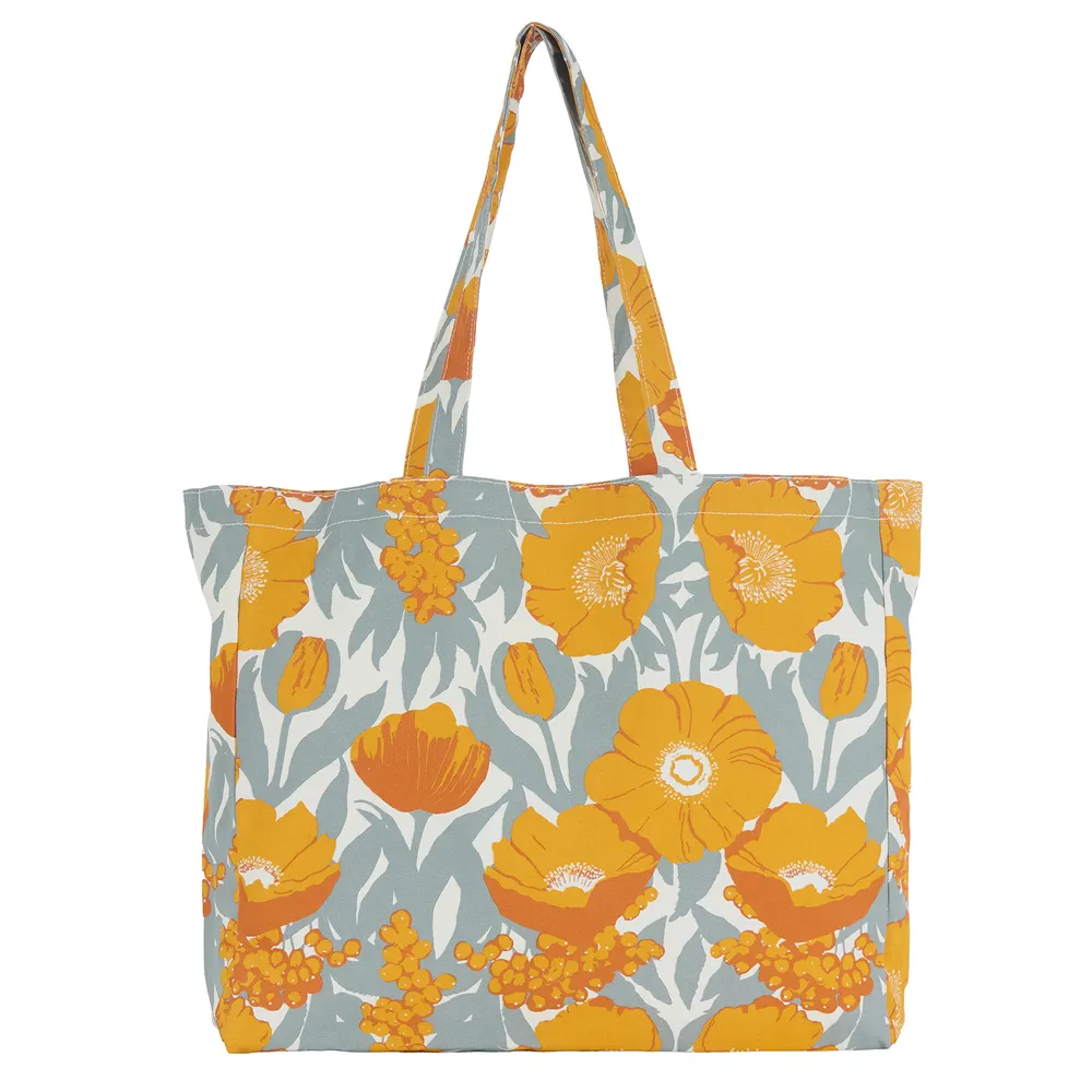 Icelandic Poppies Gold Little Shopper Canvas Tote Bag