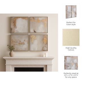 ATLASSHAW SET OF 4 GOLD ART 20 (IN) 9