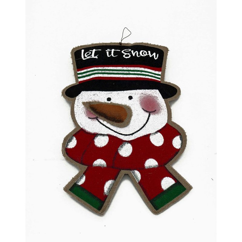 LET IT SNOW BURLAP SNOWMAN WAL