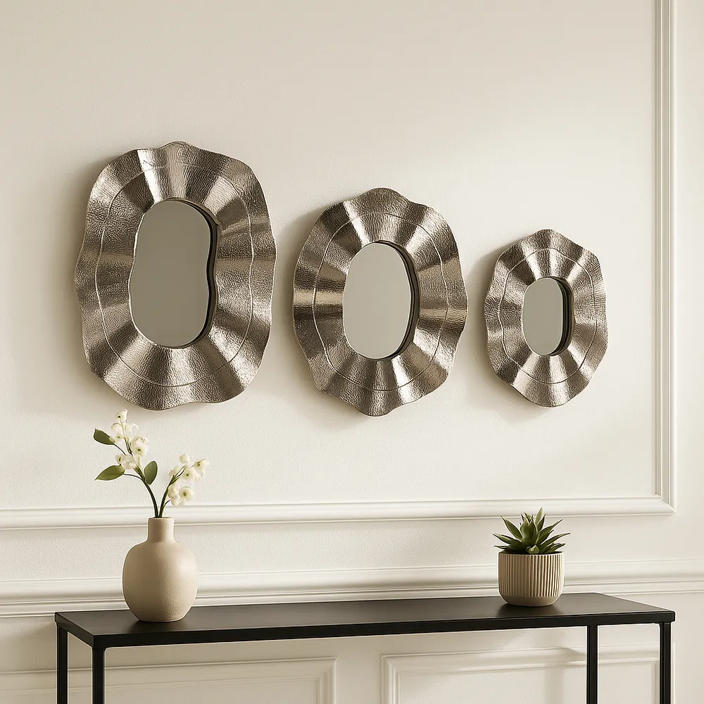 ASPENDALE SET OF 3 SILVER MIRRORS 3 (IN)