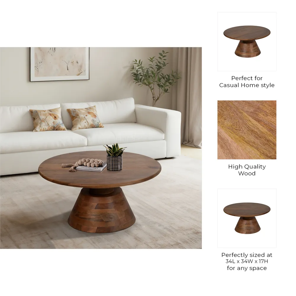 RUTHBURN BROWN COFFEE TABLE 17 (IN)