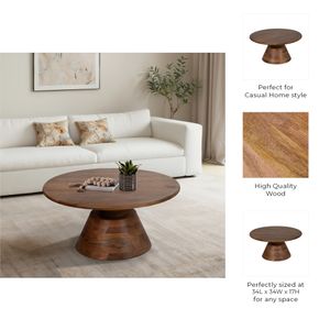 RUTHBURN BROWN COFFEE TABLE 17 (IN) 9