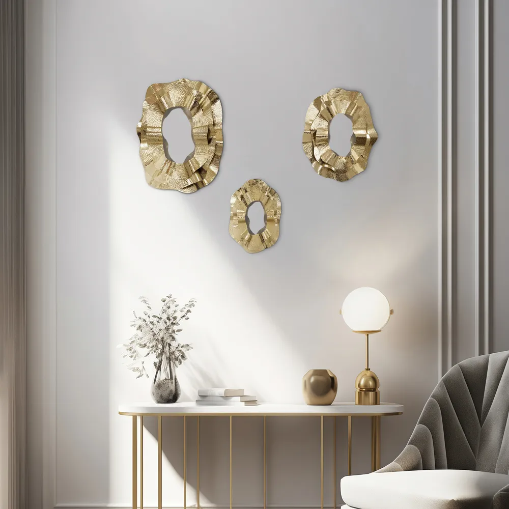ASPENDALE SET OF 3 GOLD MIRRORS 3 (IN)