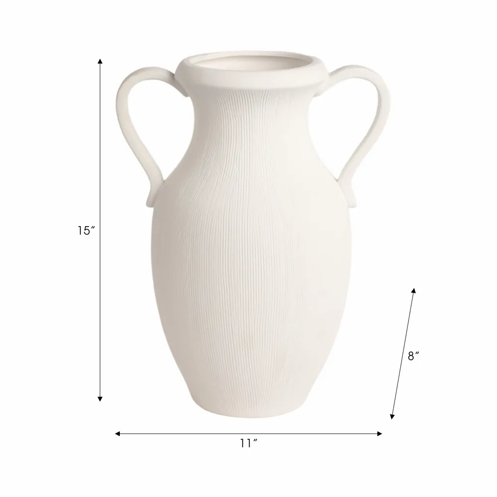GARTONSHAW WHITE VASE 15 (IN)