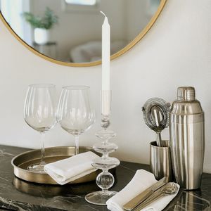 ELLENLAND CLEAR CANDLE HOLDER 11 (IN) 2