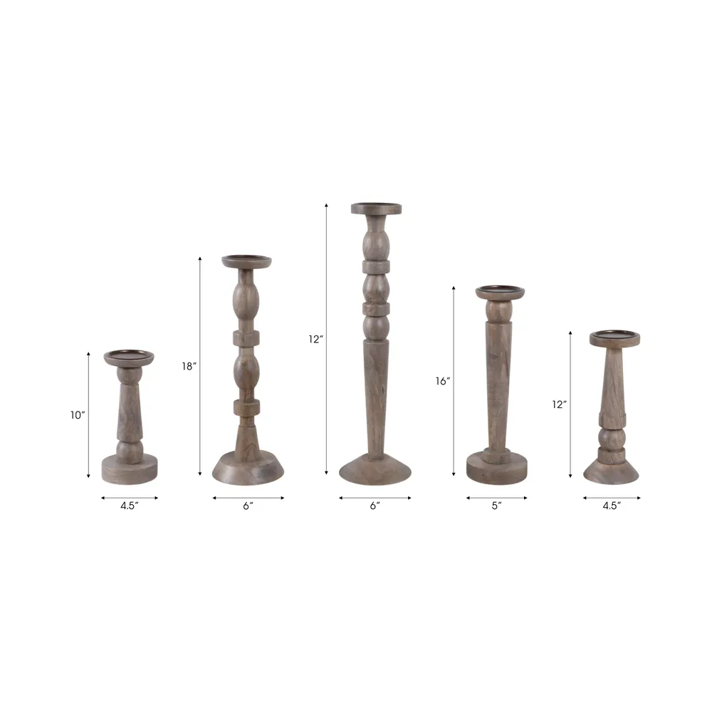 MERCERMOOR SET OF 5 BROWN CANDLESTICK 22 (IN)