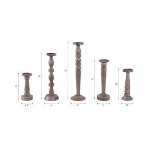 MERCERMOOR SET OF 5 BROWN CANDLESTICK 22 (IN) 8