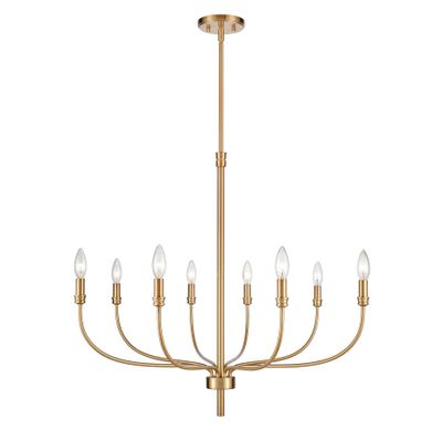 Newland 34″ Wide 8-Light Chandelier - Satin Brass