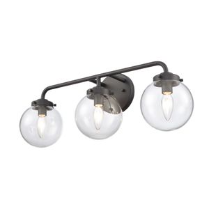 Fairbanks 22.75'' Wide 3-Light Vanity Light - Matte Black and Clear 5