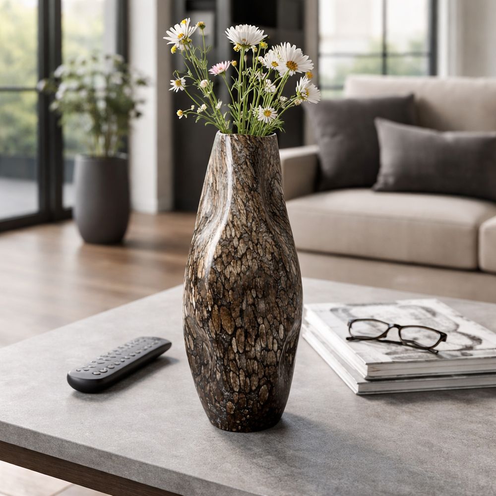 COLEGATE BROWN GLASS VASE 17 (IN)