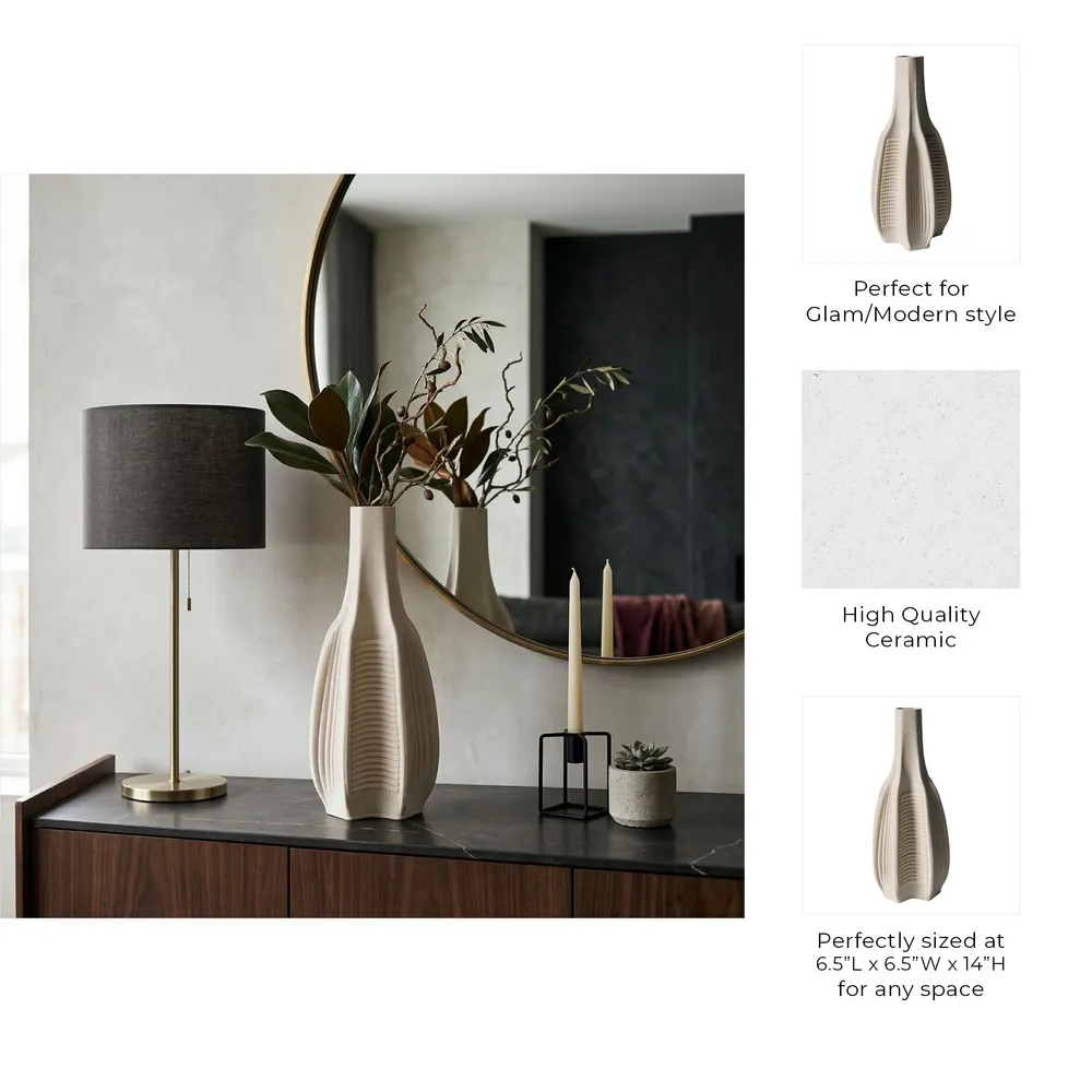 ENNISLAKE IVORY VASE 14 (IN)