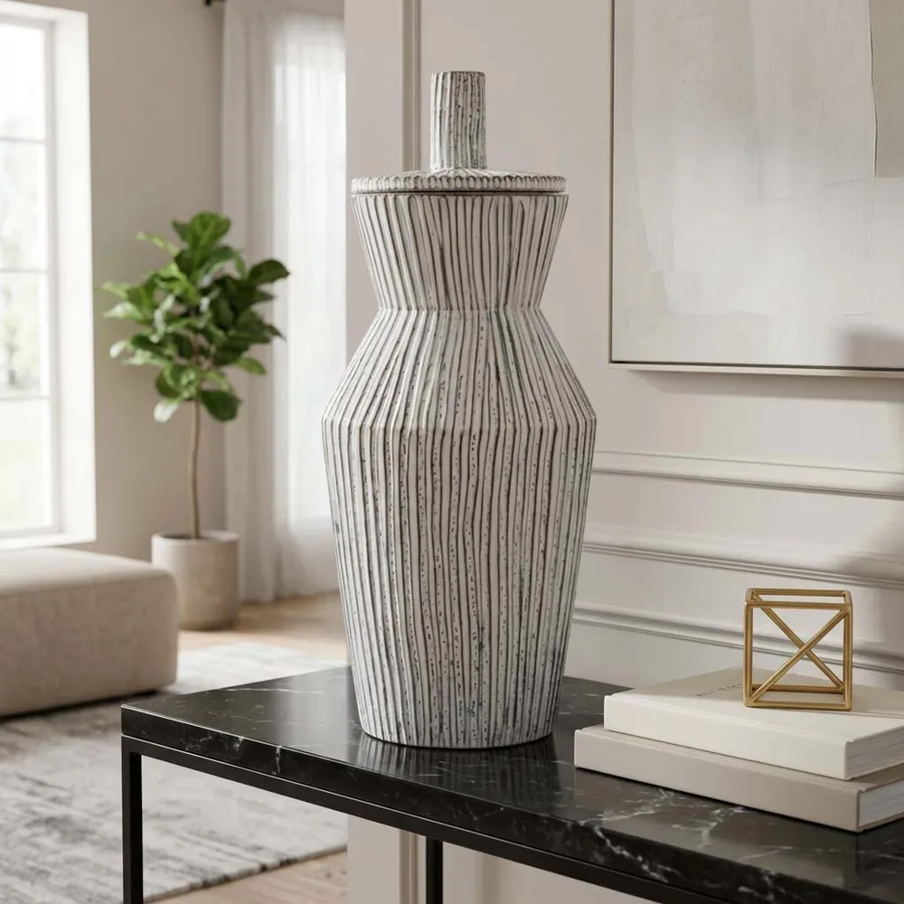 WRENTON WHITE VASE 20 (IN)