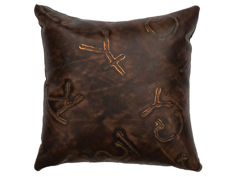 Brands Leather Pillow - Fabric Back thumbnail