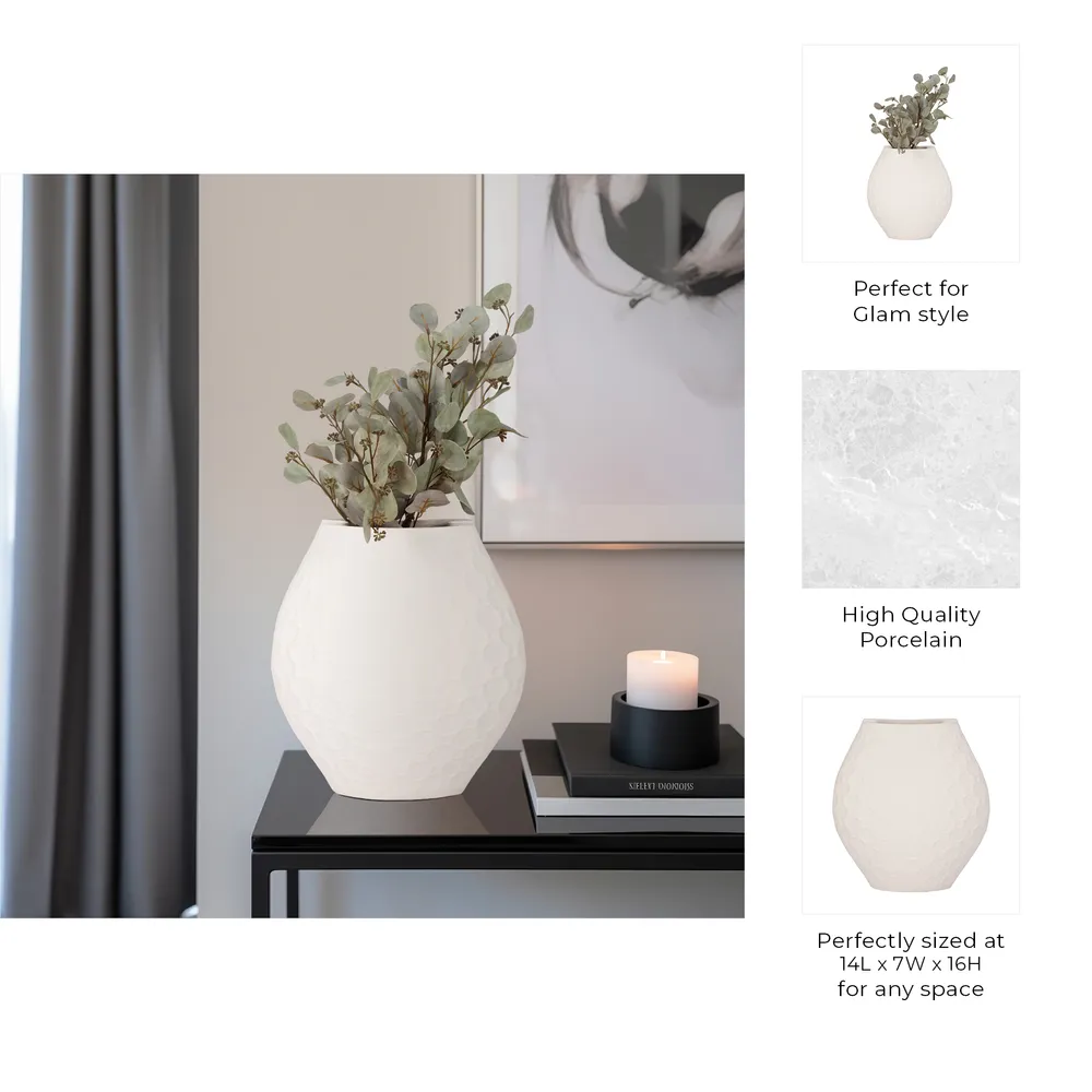 DILLONMOOR IVORY VASE 16 (IN)