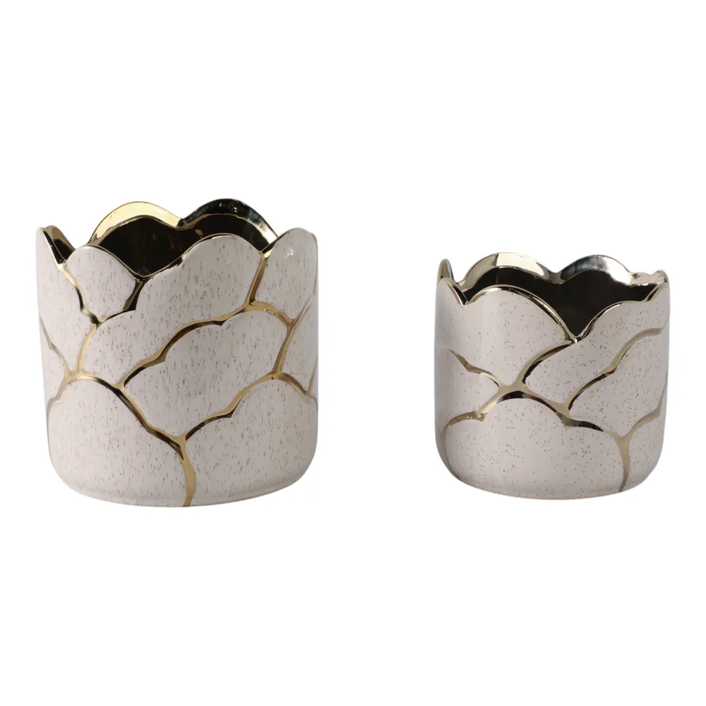 BRIGHTONROSE SET OF 2 IVORY PLANTER 7 (IN)