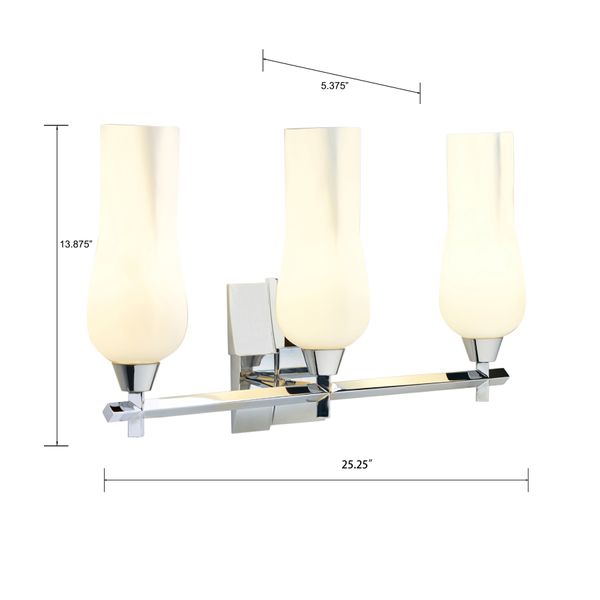 Fleur 25.25'' Wide 3-Light Vanity Light - Chrome